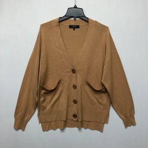 Rachel Roy Women Cardigan Sweater Knit Top Size Medium Brown M099 -3